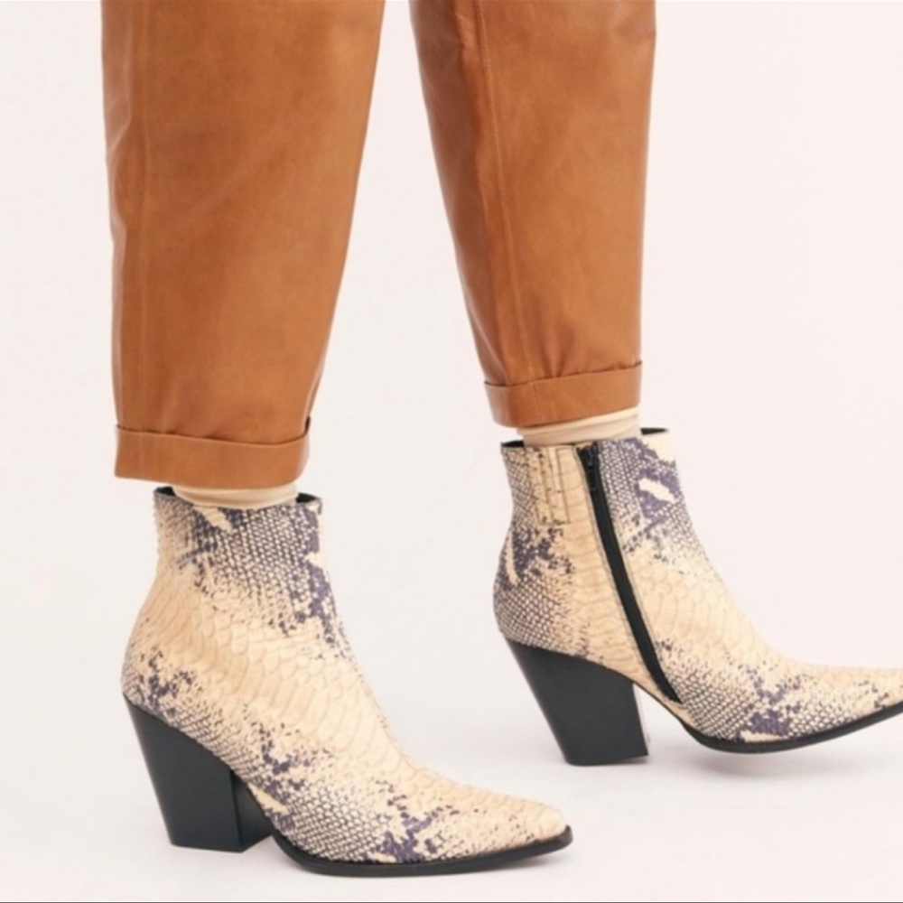 JEFFREY CAMPBELL Flynn snakeskin short boots